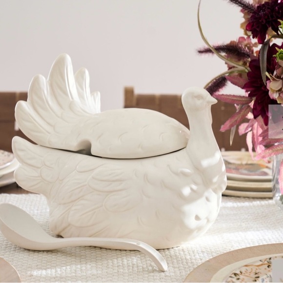 Pottery Barn Other - Pottery Barn Rustic Cream Turkey Tureen